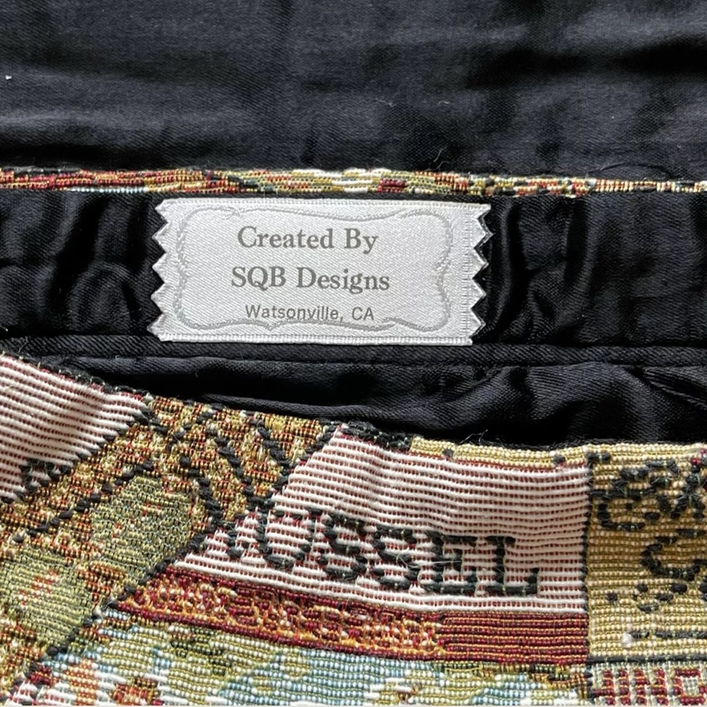 Tapestry Purse with Satin Rope Strap Wine Country Design Cottage Core - Picture 6 of 6